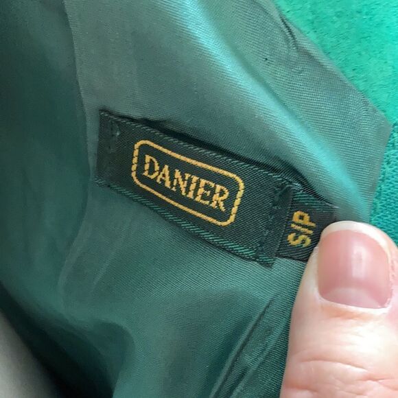 Danier Leather Genuine Suede Leather Emerald Green Halter Bodycon Mini Dress - Picture 6 of 8